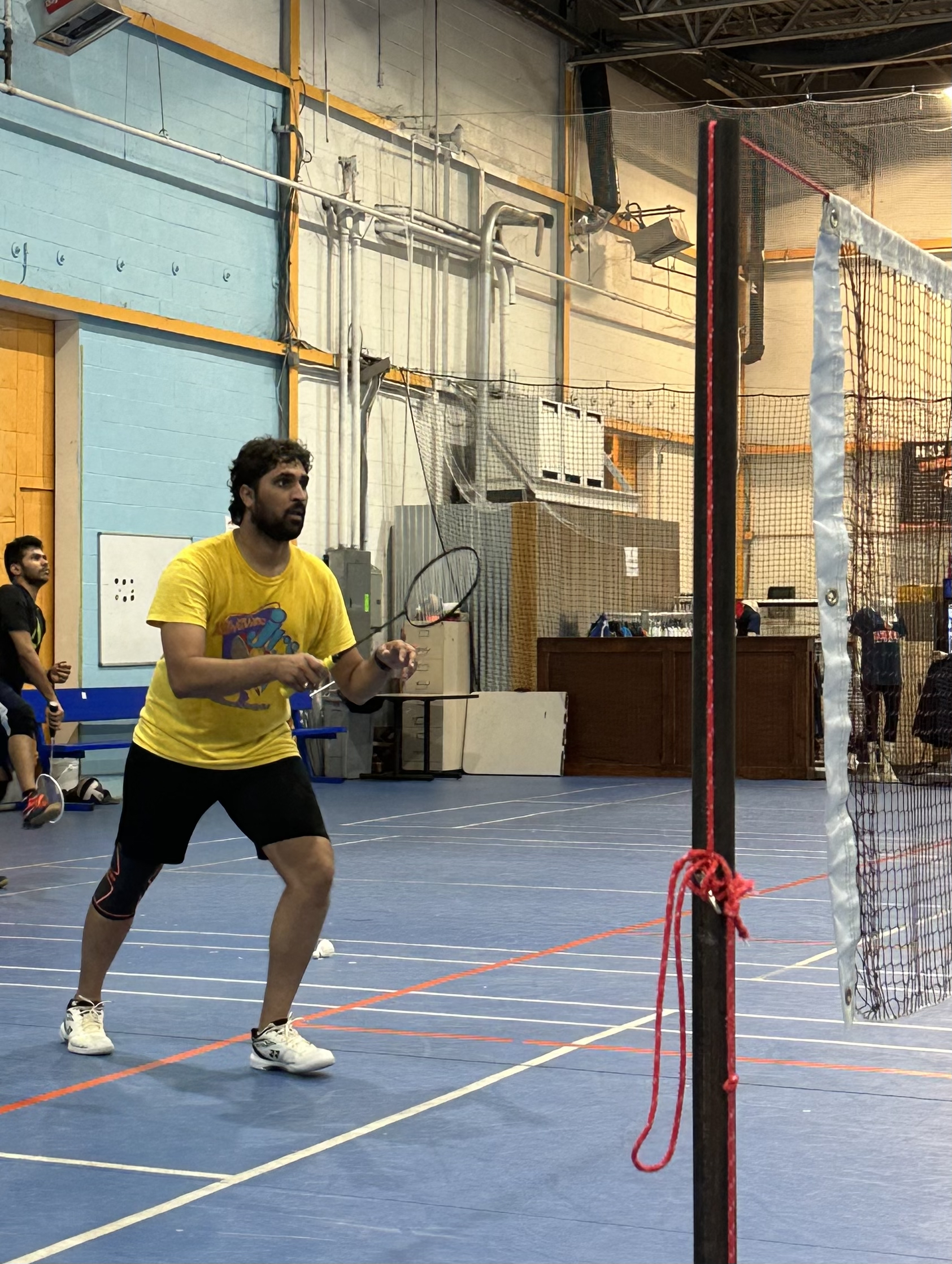 Coach Pranav Rayudu on the badminton court